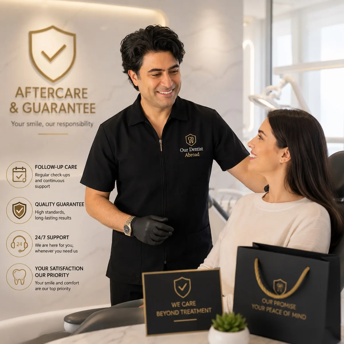 Aftercare and guarantee at our dental clinic